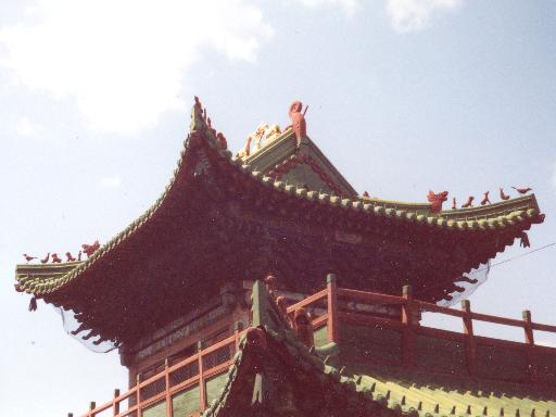 Detail van het tempel dak